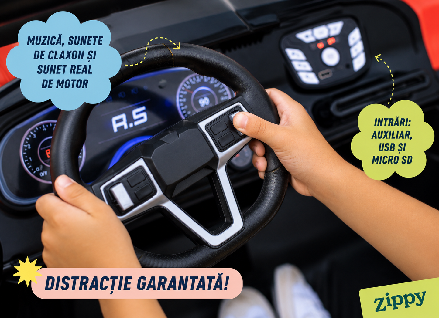 UTV Electric 4x4 Pentru Copii – 4 Motoare, 2 Locuri, Telecomanda Parintala, Roti EVA Lumini LED si Experienta Off-Road Autentica
