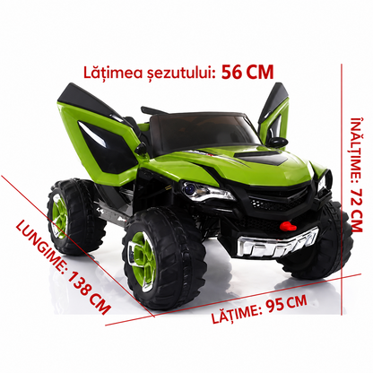 Masinuta Electrica Off-Road 4x4 Pentru Copii – 2 Locuri, 4 Motoare 45W, Roti EVA, Telecomanda si Lumini LED