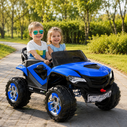 Masinuta Electrica Off-Road 4x4 Pentru Copii – 2 Locuri, 4 Motoare 45W, Roti EVA, Telecomanda si Lumini LED
