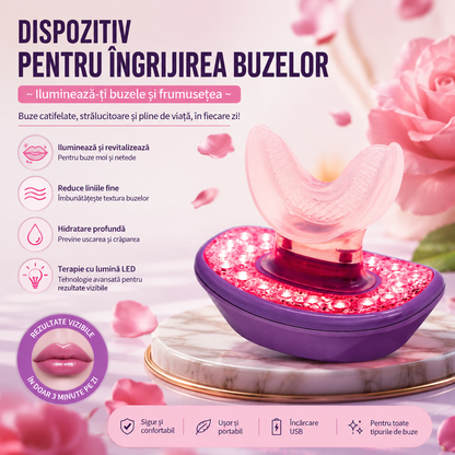 Aparat Electric pentru Marirea Buzelelor cu Terapie LED Rosie – Buze Mai Pline, Mai Ferme si Mai Seducatoare
