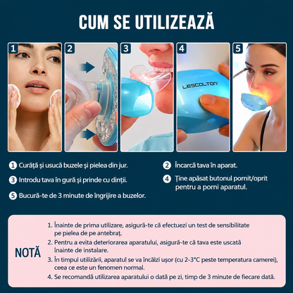 Aparat Electric pentru Marirea Buzelelor cu Terapie LED Rosie – Buze Mai Pline, Mai Ferme si Mai Seducatoare