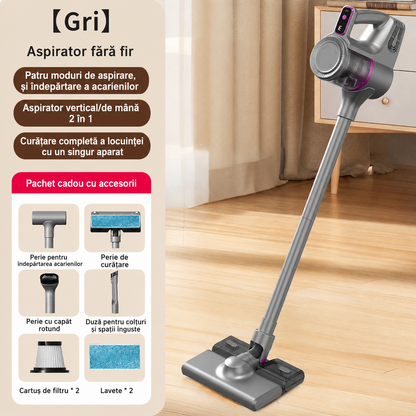Aspirator Vertical fara Fir 2-in-1 – Aspirare si Mop Intr-un Singur Pas, 100W, Filtru HEPA