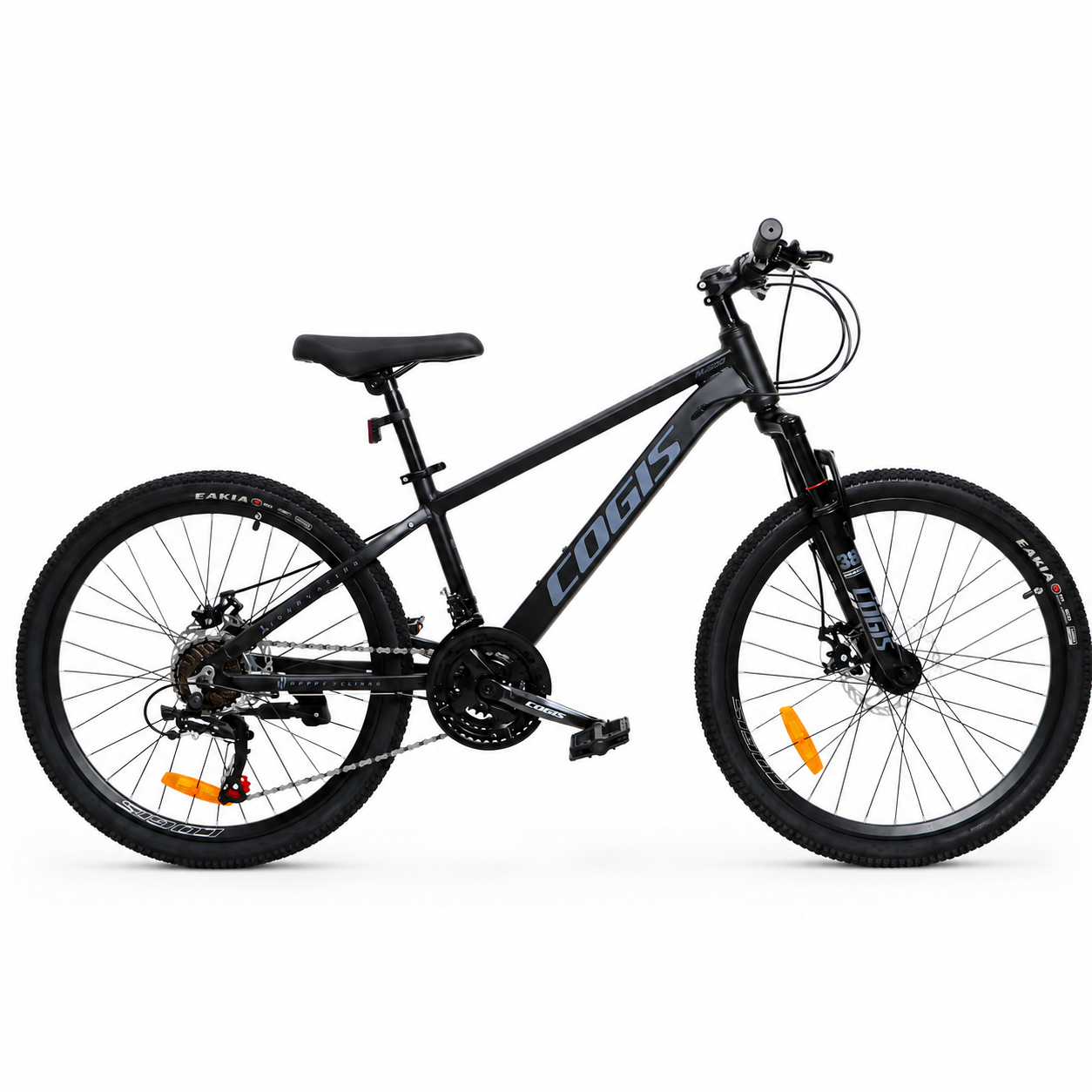 Bicicleta MTB 24 Inch si 26 Inch cu Frane pe Disc, 21 Viteze Shimano, Suspensie Fata, Negru