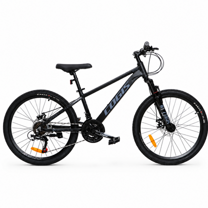 Bicicleta MTB 24 Inch si 26 Inch cu Frane pe Disc, 21 Viteze Shimano, Suspensie Fata, Negru