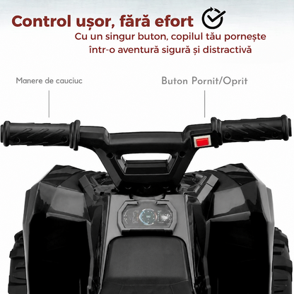 ATV Electric pentru Copii 6V, Baterie Reincarcabila, 18-36 Luni, Negru