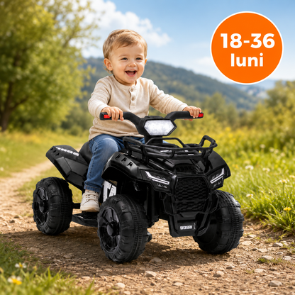 ATV Electric pentru Copii 6V, Baterie Reincarcabila, 18-36 Luni, Negru