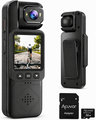 Camera Video Mini Portabila 1080P Clip-On, WiFi, Ecran LCD, Lentila Rotativa 360, Card 32GB