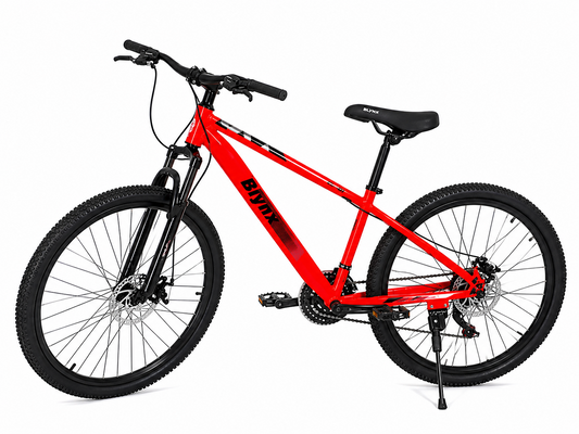Bicicleta MTB 26 Inch si 27.5 Inch, 21 Viteze, Suspensie Fata, Frane V-Brake, Cadru Otel, Rosu