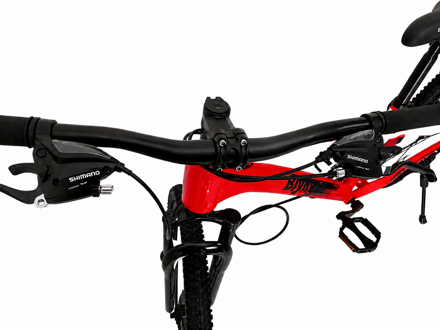 Bicicleta MTB 26 Inch si 27.5 Inch, 21 Viteze, Suspensie Fata, Frane V-Brake, Cadru Otel, Rosu