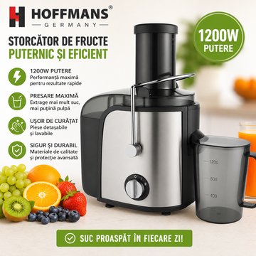 Storcator fructe si legume Hoffmans HM-622 1200W inox negru