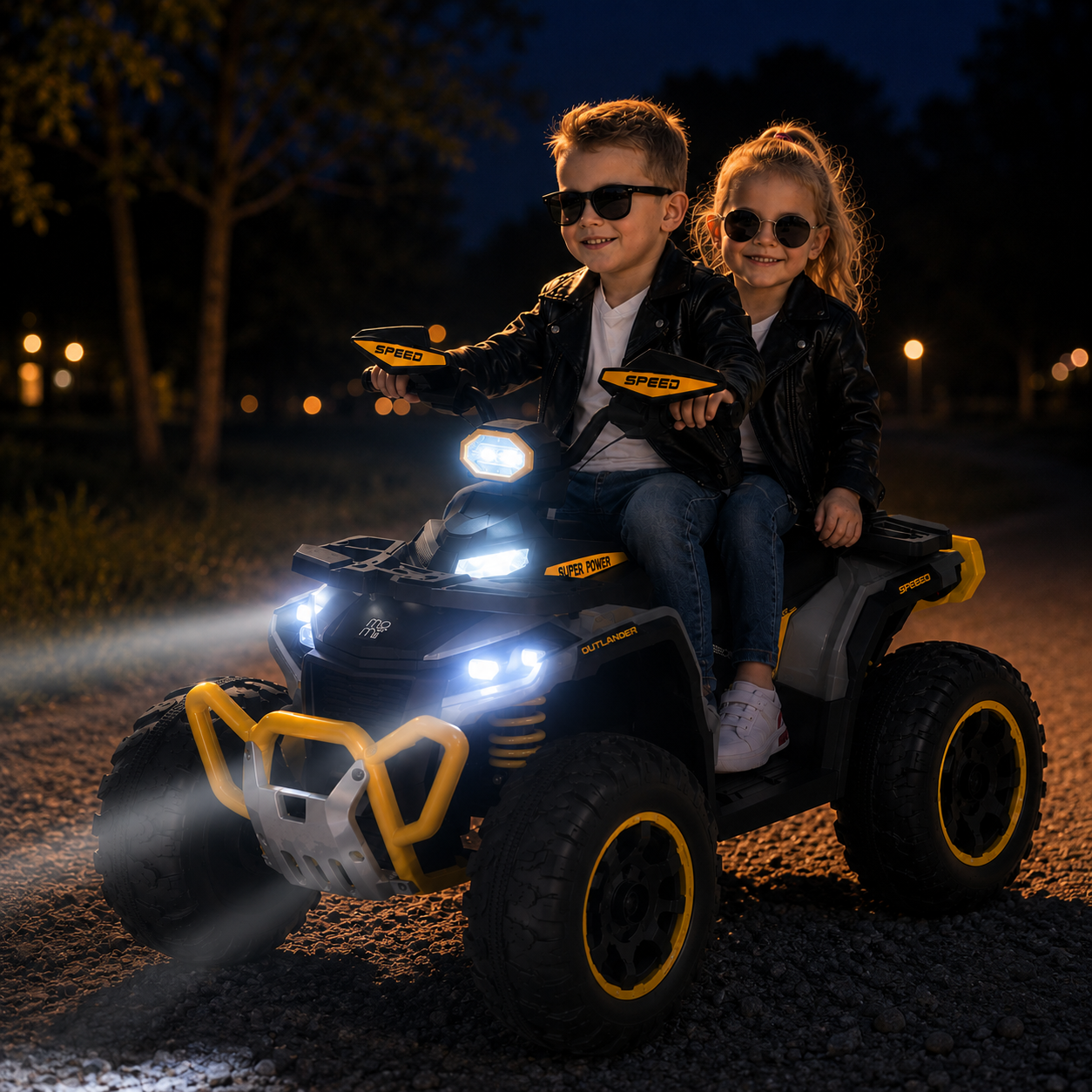 ATV Electric 4x4 Pentru 2 Copii – Putere Off-Road, Roti EVA si Telecomanda Parentala, Suspensii