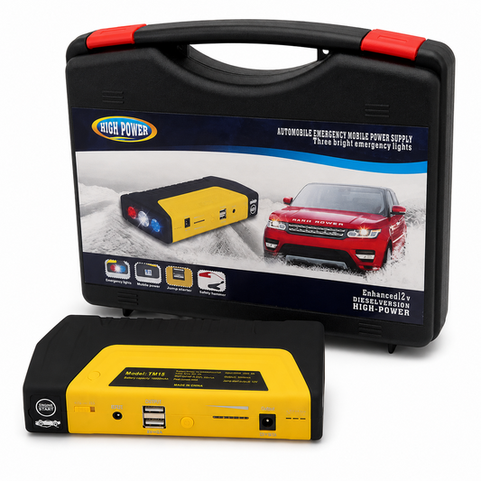 Booster Redresor Auto Jump Starter 50800mAh pentru Diesel/Benzina pana la 3000cmc, Power Bank USB, Lanternă LED, Functii Urgenta