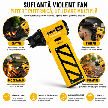 Mini Suflanta Violent Fan 130000 RPM – Putere Reglabila, Compacta si Extrem de Puternica