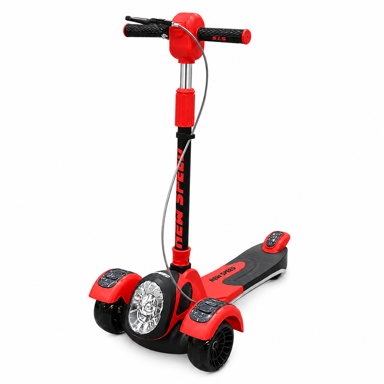 Trotineta cu 3 Roti LED – Pliabila, cu Frana si Ghidon Reglabil pentru Copii 3-9 Ani