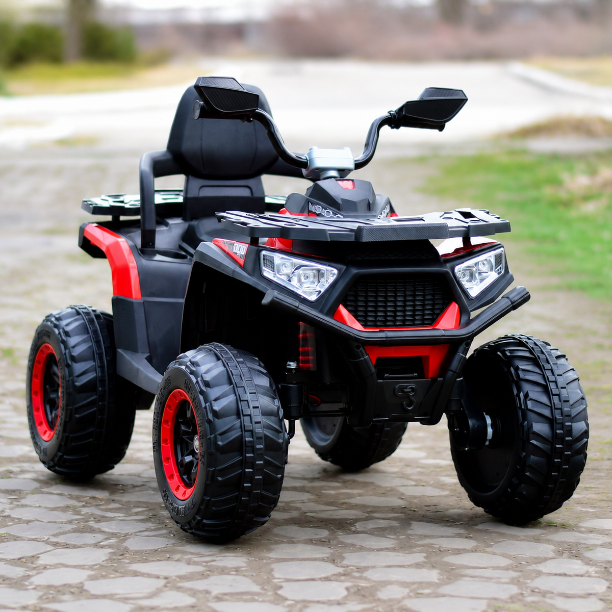ATV Electric Pentru Copii SuperOffroad 12V Cu 4 Motoare Bluetooth Si Telecomanda Rosu