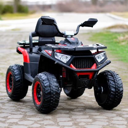 ATV Electric Pentru Copii SuperOffroad 12V Cu 4 Motoare Bluetooth Si Telecomanda Rosu