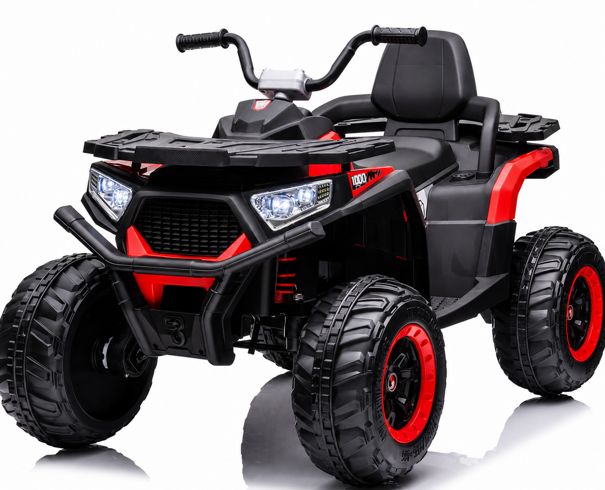 ATV Electric Pentru Copii SuperOffroad 12V Cu 4 Motoare Bluetooth Si Telecomanda Rosu