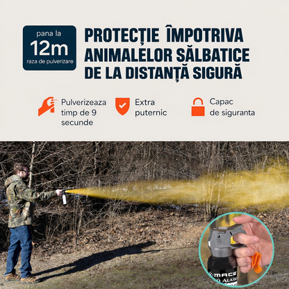 Spray autoaparare MACE Bear Attack Magnum 10m raza actiune 260g made in USA anti animale