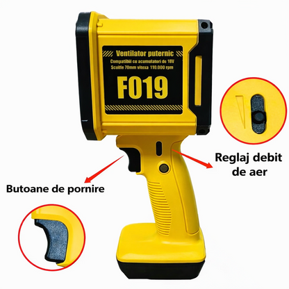 Suflanta aer portabila 91000RPM 600W baterie 12000mAh USB-C pentru curatare auto tastatura frunze
