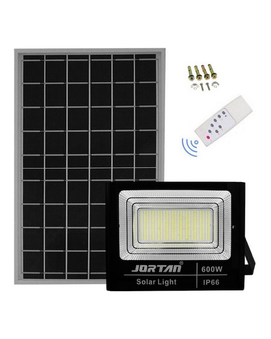 Proiector LED solar 200W 300W 400W 600W IP66 telecomanda 6000K lumina rece exterior