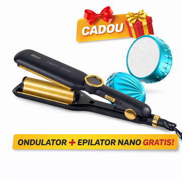 Pachet promo - Placa Ondulatoare Profesionala Ceramica - Cadou epilator Nano Sander