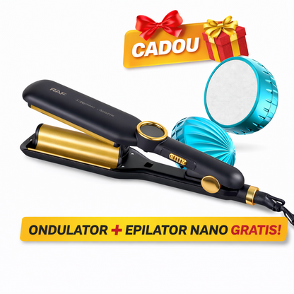 Pachet promo - Placa Ondulatoare Profesionala Ceramica - Cadou epilator Nano Sander