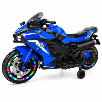 Motocicleta electrica copii 12V cu Bluetooth lumini roti LED 3-6 ani