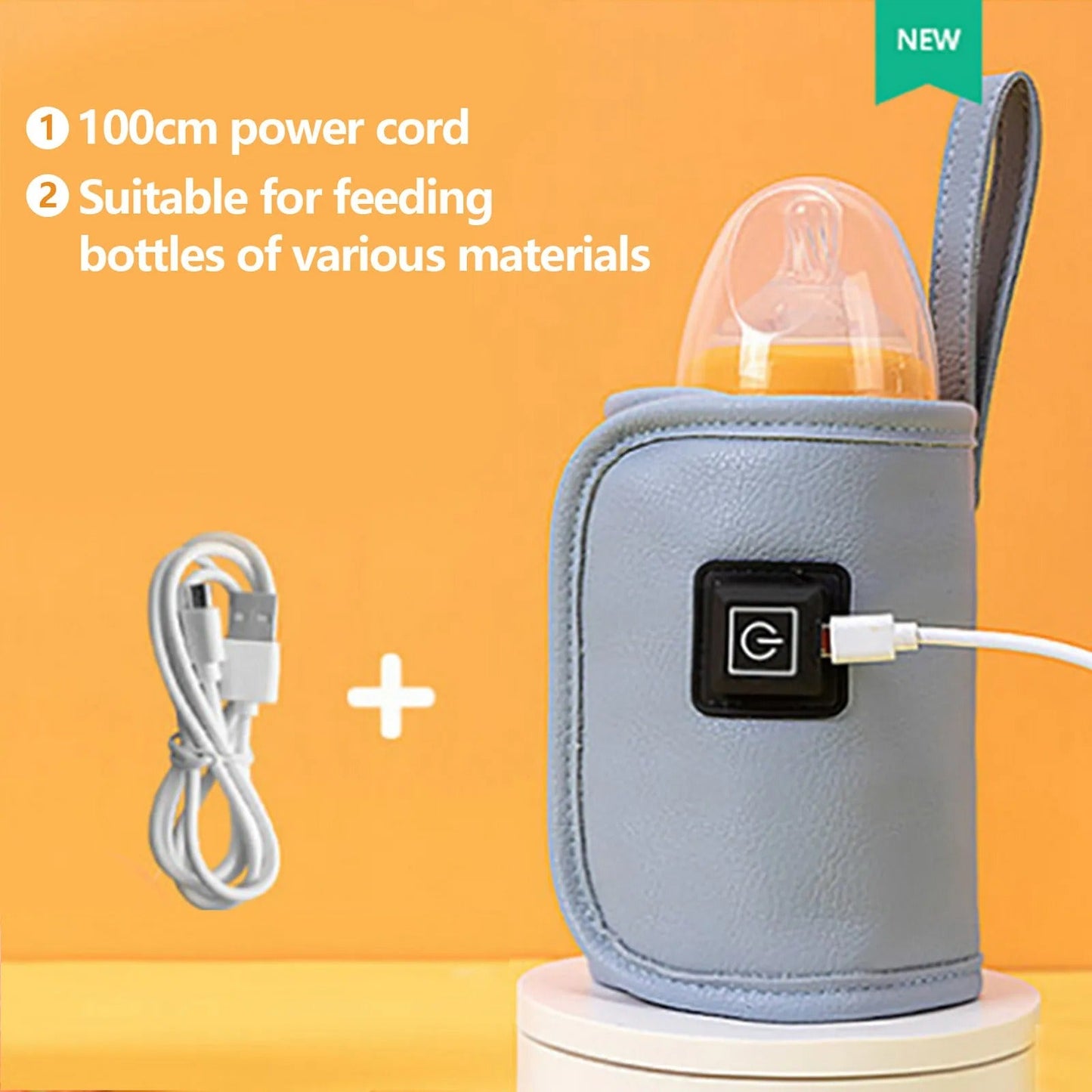 Încălzitor Portabil Biberoane USB cu Temperatură Reglabilă, Menține Cald 2 Ore
