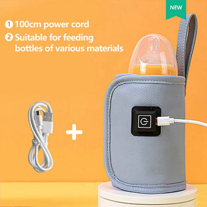 Încălzitor Portabil Biberoane USB cu Temperatură Reglabilă, Menține Cald 2 Ore