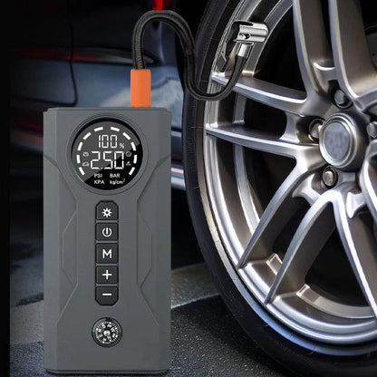 Jump Starter + compresor auto 2 în 1 TruckPower – 16000mAh, 2000A, lanternă și powerbank USB