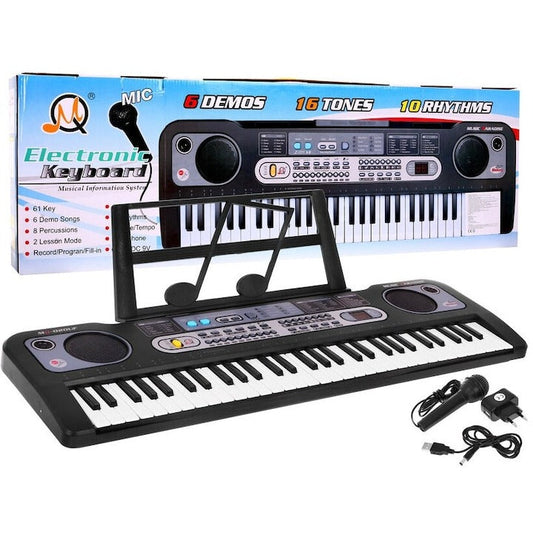Tastatură–Sintetizator MQ-020UF cu USB, Radio FM, 61 Clape și Microfon