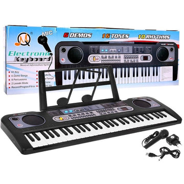 Tastatură–Sintetizator MQ-020UF cu USB, Radio FM, 61 Clape și Microfon
