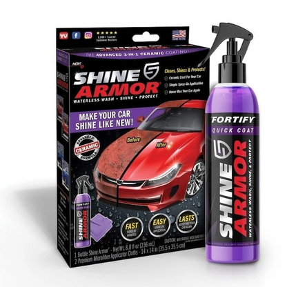 Ceara lichida auto Shine Armor 236ml + laveta 1+1 efect hidrofob