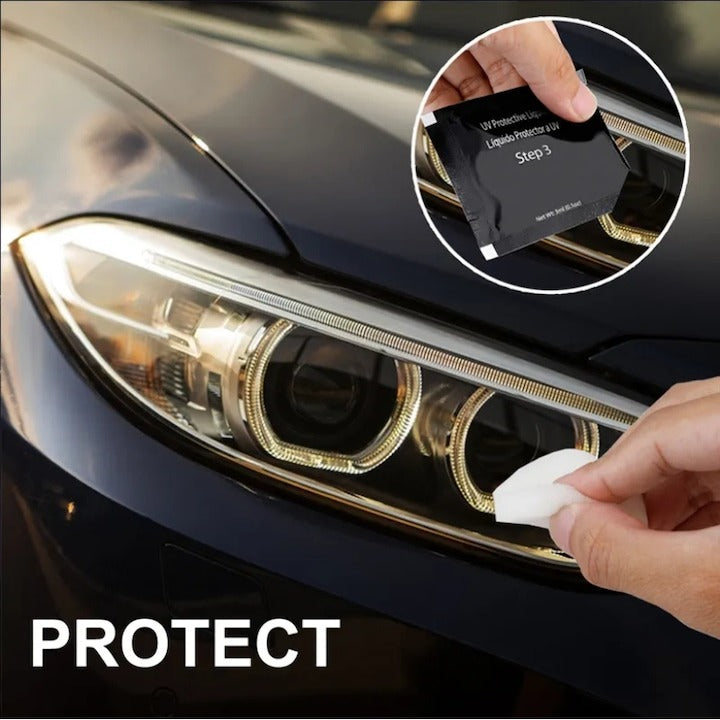 Kit polish faruri auto – discuri abrazive, pastă și bureți pentru restaurare faruri