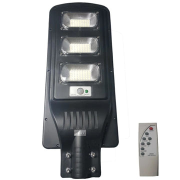 Lampă stradală solară LED 90W, 120 LED-uri, stâlp inclus, telecomandă, IP65