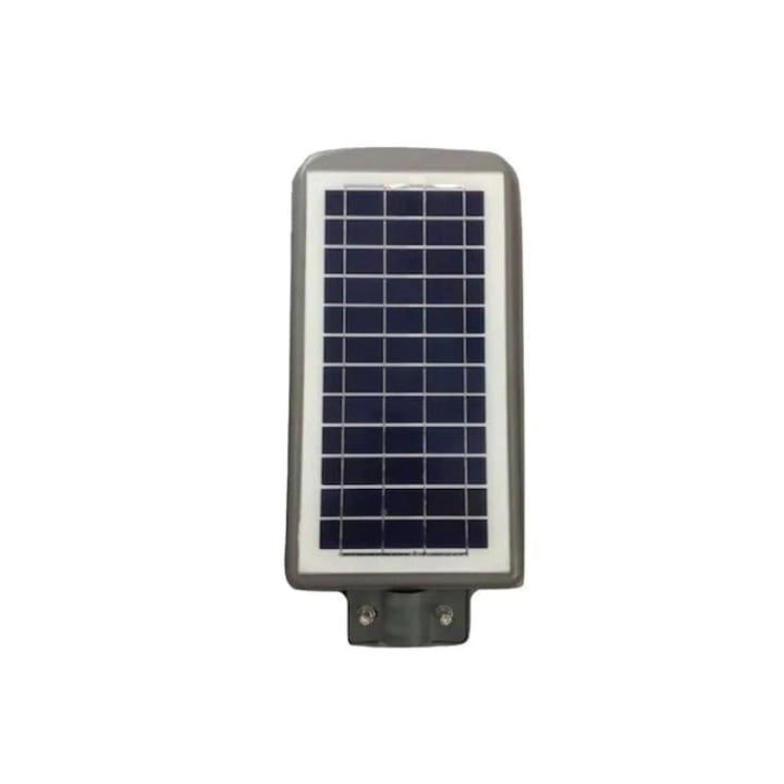 Lampă stradală solară LED 90W, 120 LED-uri, stâlp inclus, telecomandă, IP65