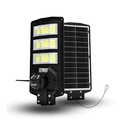 Lampă solară stradală LED 300W cu cameră 4G, rotativă, telecomandă și stâlp inclus