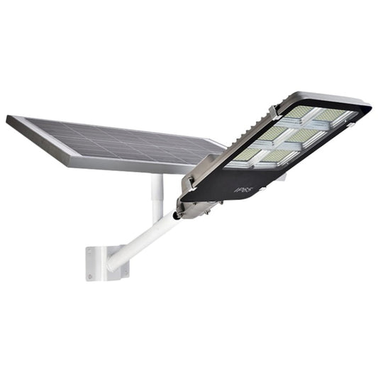 Lampa stradala solara Jortan 400W cu senzor miscare, telecomanda, stalp inclus + CADOU