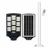 Lampă solară stradală triplă 1000W cu telecomandă, stâlp inclus, senzor mișcare, IP65