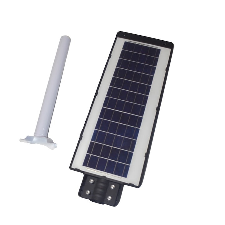 Lampă stradală solară LED 600W IP67 cu senzor mișcare, stâlp inclus, telecomandă
