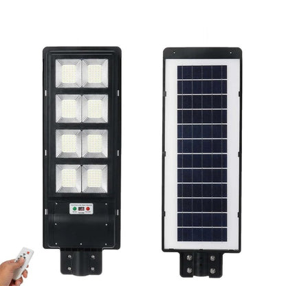 Lampă stradală solară LED 600W IP67 cu senzor mișcare, stâlp inclus, telecomandă