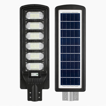 Lampă stradală solară 350W cu senzor mișcare, stâlp inclus, IP65, telecomandă