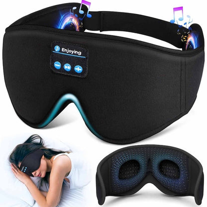 Mască de somn Bluetooth cu microfon, blackout total, ideală pentru relaxare și călătorii