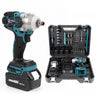 Trusa masina de insurubat cu impact – bormasina 48V, 2 acumulatori, 850Nm, 40 accesorii, albastru/negru