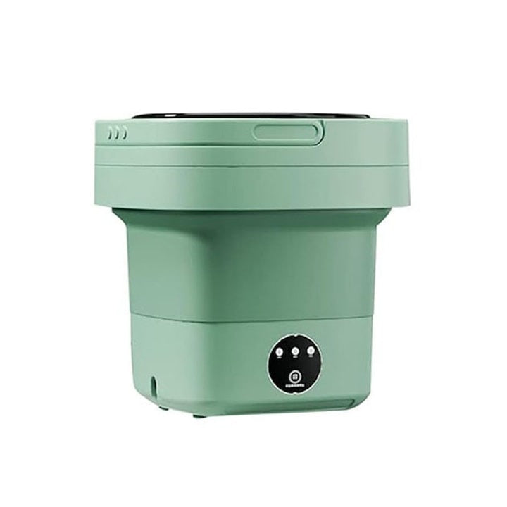 Mașină de Spălat Portabilă Pliabilă 6L cu Stoarcere, 3 Programe – Mini Washer pentru Camping, Călătorii, Verde