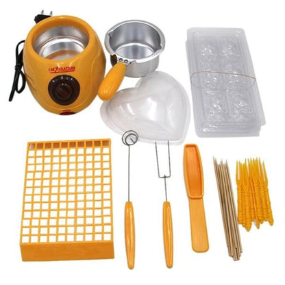 Aparat de topit ciocolată Chocolatiere 20W – Set fondue complet, accesorii incluse