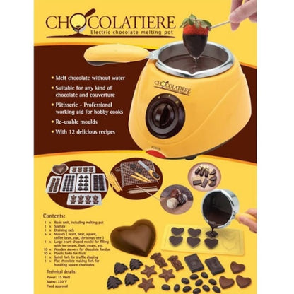 Aparat de topit ciocolată Chocolatiere 20W – Set fondue complet, accesorii incluse