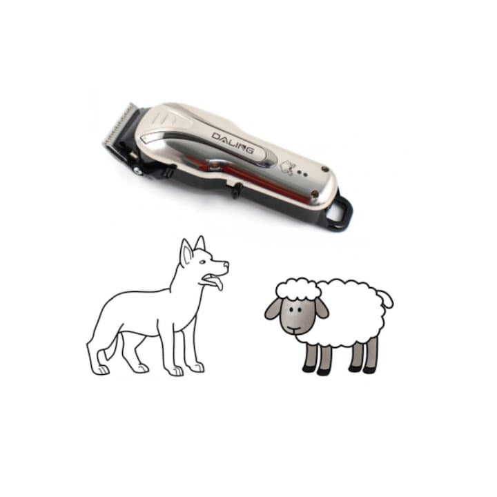 Mașină profesională de tuns câini și oi Daling DL-D33 8-în-1, 12W, acumulator + priză, 4 capete