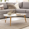 Masuta cafea moderna cu raft alb 90x67x45 cm
