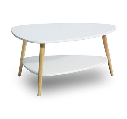 Masuta cafea moderna cu raft alb 90x67x45 cm